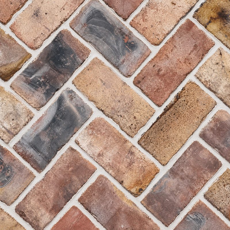 Banded Pressed Red Paving Bricks