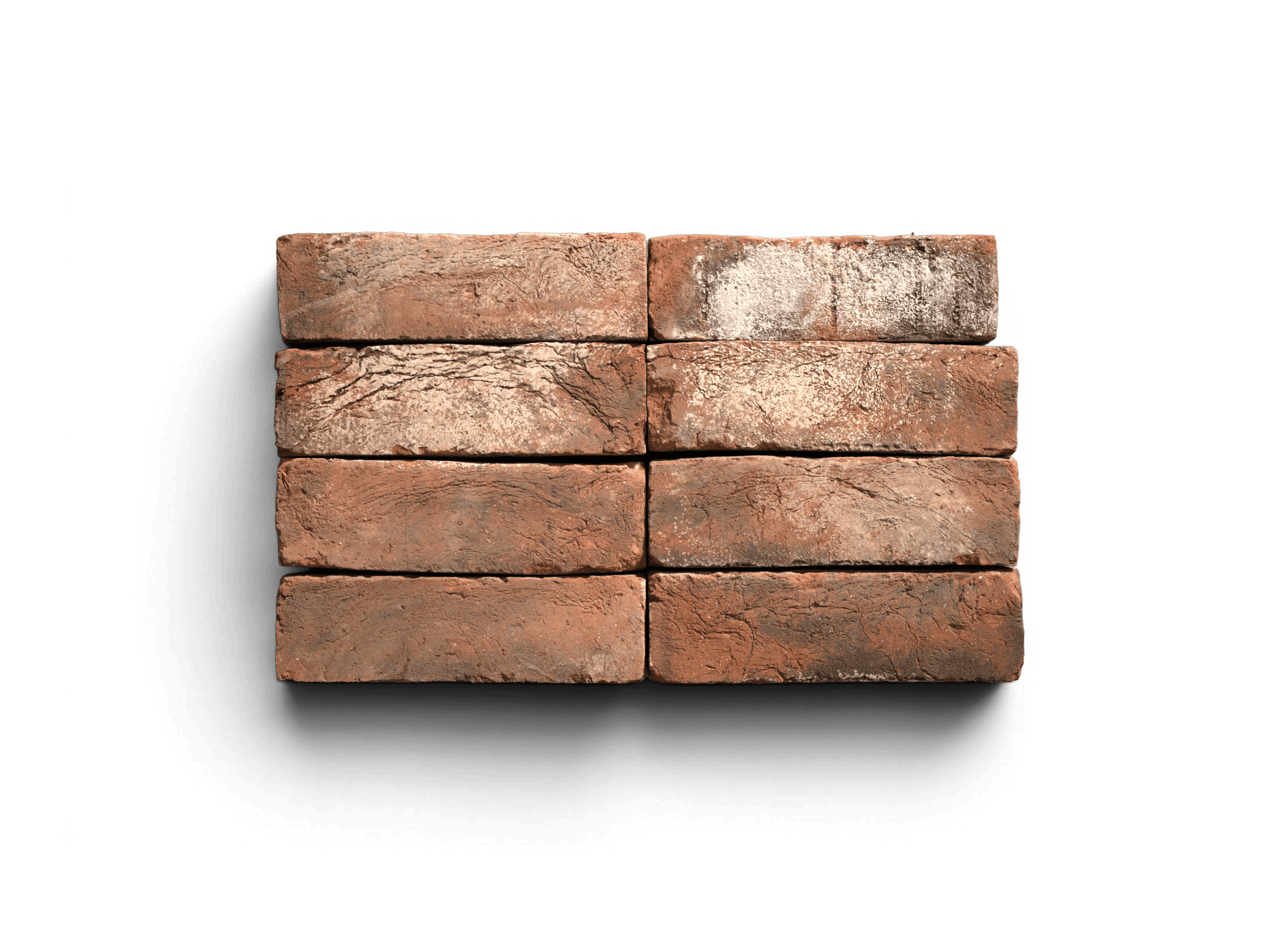 Stacked Weathered Reclamation Heritage Red bricks