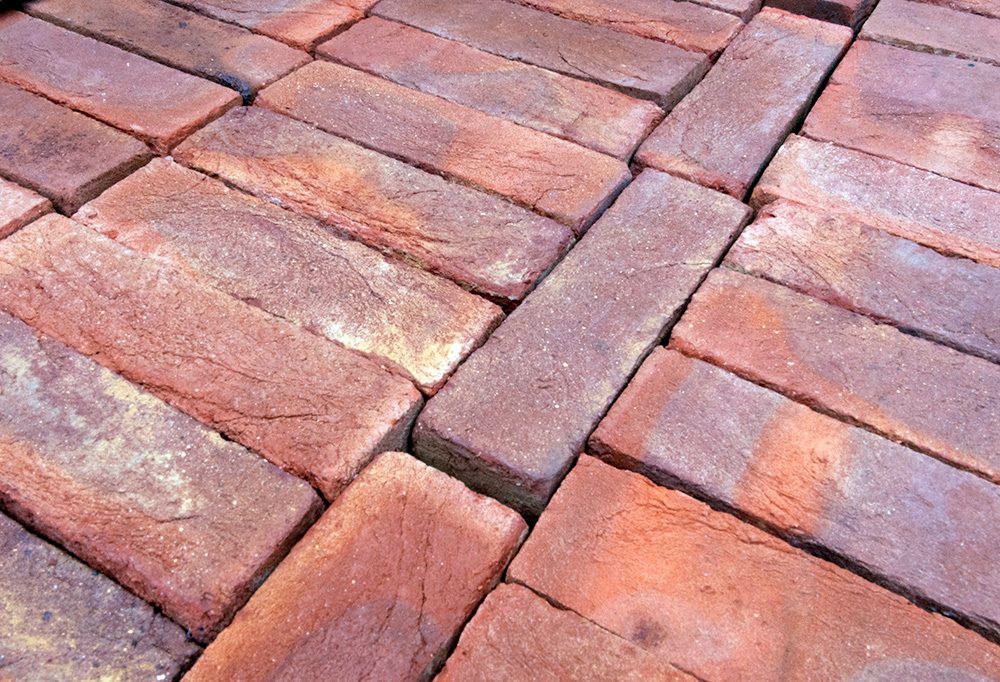 Close up of Vintage Red brick face